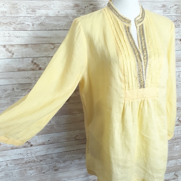 Charter Club Linen Top L Beaded 679 - Picture 4 of 8